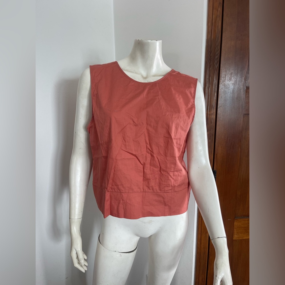 SUMMER - Sleeveless Coral 100% Cotton Blend Tank Top